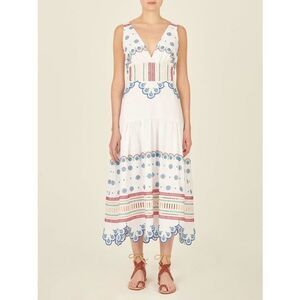 NWT SILVIA TCHERASSI Biset Dress White Blue Size S $1190